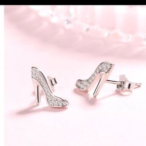 Silver High Heel Earrings
